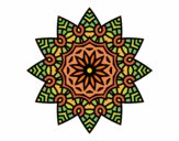 Desenho Mandala estrela floral pintado por janett