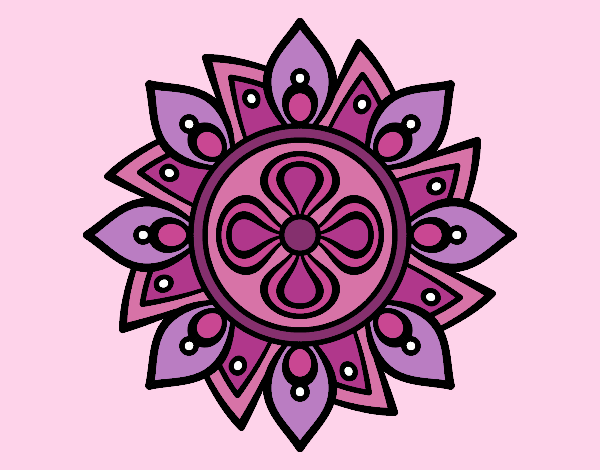 Desenho Mandala flor simple pintado por marilurdes