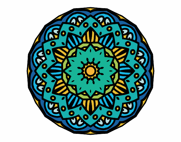 Desenho Mandala modernista pintado por janett