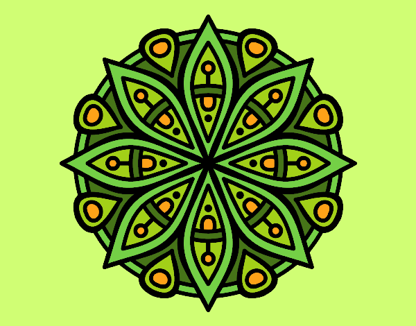 Desenho Mandala para a concentração pintado por marilurdes