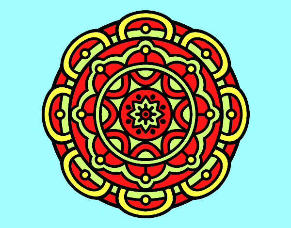Desenho Mandala para relaxamento mental pintado por marilurdes