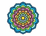Desenho Mandala pétalas de flores pintado por janett