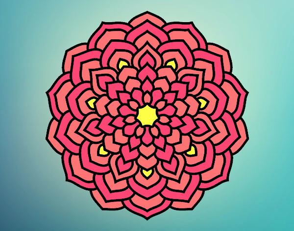 Desenho Mandala pétalas de flores pintado por marilurdes