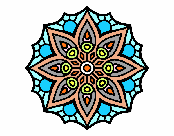 Desenho Mandala simetria simples pintado por Celia50