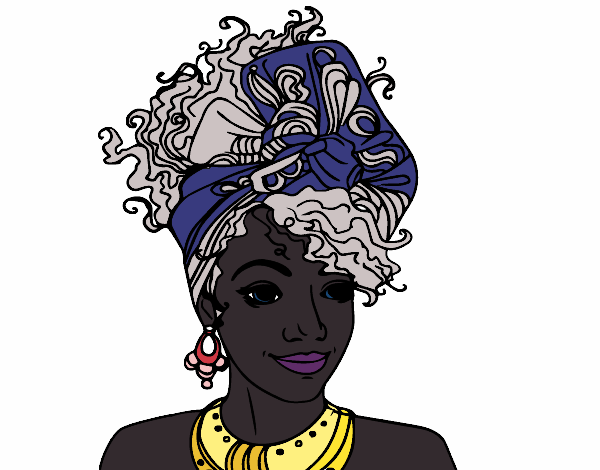Desenho Mulher africana pintado por inhapa