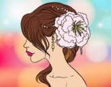Desenho Penteado de casamento com flor pintado por DesenhoOFC