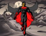 Desenho Um Super herói a voar pintado por haniel