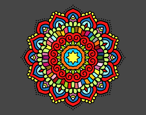 Desenho Mandala estrela decorada pintado por marilurdes