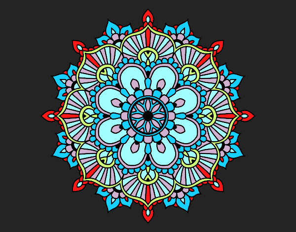 Desenho Mandala flash floral pintado por marilurdes
