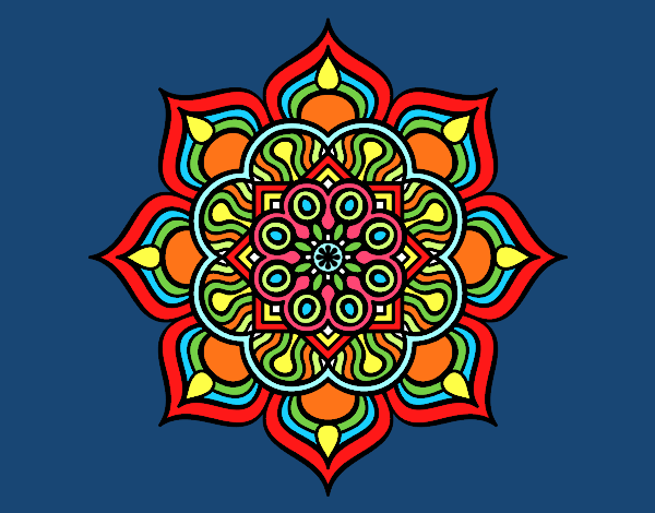 Desenho Mandala flor de fogo pintado por marilurdes