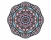 Desenho Mandala para relaxamento mental pintado por janett