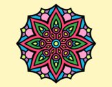 Desenho Mandala simetria simples pintado por analoup