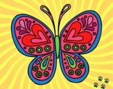 Desenho Mandala borboleta pintado por paolla