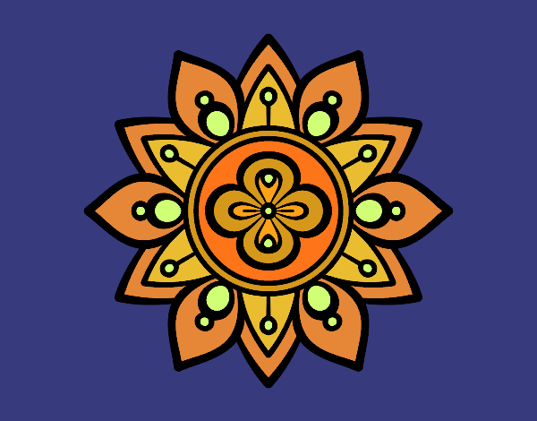 Desenho Mandala flor de lótus pintado por cigarra