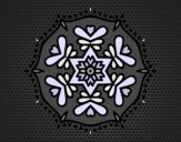 Desenho Mandala simétrica pintado por janett