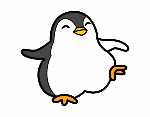 Desenho Pingüim bailarino pintado por marilinda