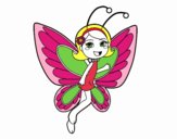 Desenho Fada borboleta contente pintado por gleycinha