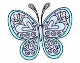 Desenho Mandala borboleta pintado por janett
