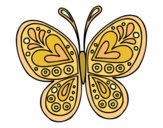 Desenho Mandala borboleta pintado por janett