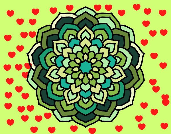 Desenho Mandala pétalas de flores pintado por paolla