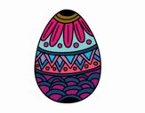 Desenho  Ovo da páscoa decorado com estampagem pintado por Lara2016