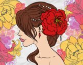 Desenho Penteado de casamento com flor pintado por Lari22