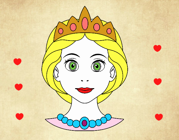 Desenho Rosto de princesa pintado por gleycinha