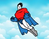 Desenho Superman a voar pintado por gleycinha