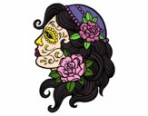 Desenho Tatuagem de Catrina pintado por paolla
