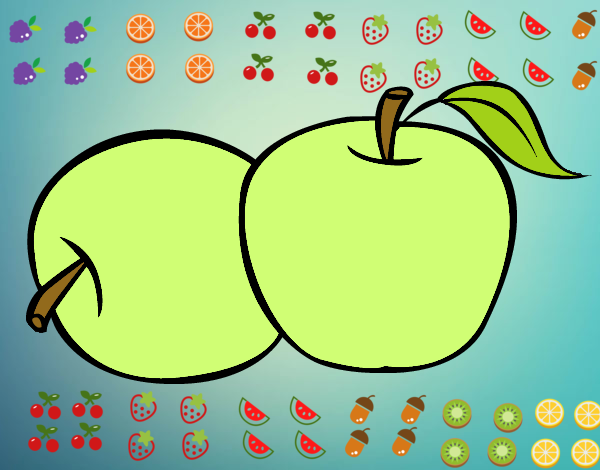 Desenho Dois maçãs pintado por Olaf
