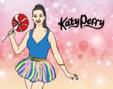 Desenho Katy Perry com um pirulito pintado por Olaf