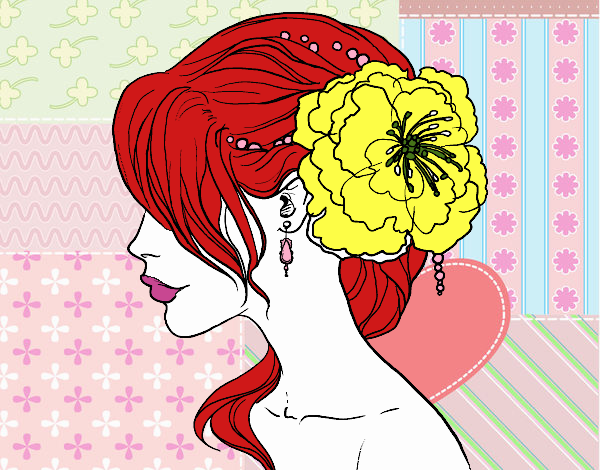 Penteado de casamento com flor