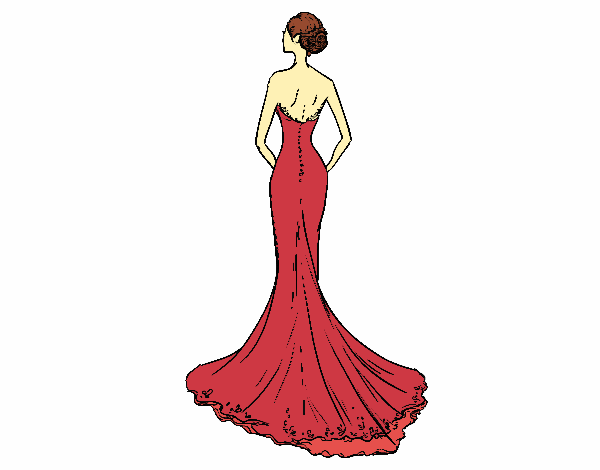 desenho de um vestido de gala