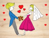 Desenho Casado e no amor pintado por gleycinha