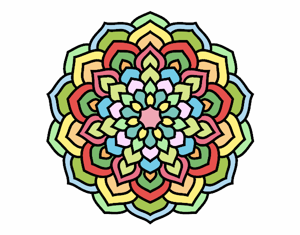 Desenho Mandala pétalas de flores pintado por Uokos
