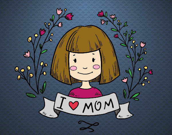 Desenho I love mom pintado por Luidy