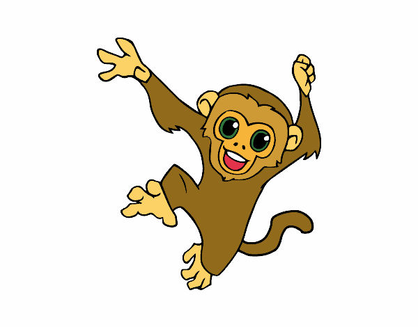 Desenho de Macaco-prego bebê pintado e colorido por Usuário não registrado  o dia 15 de Abril do 2016