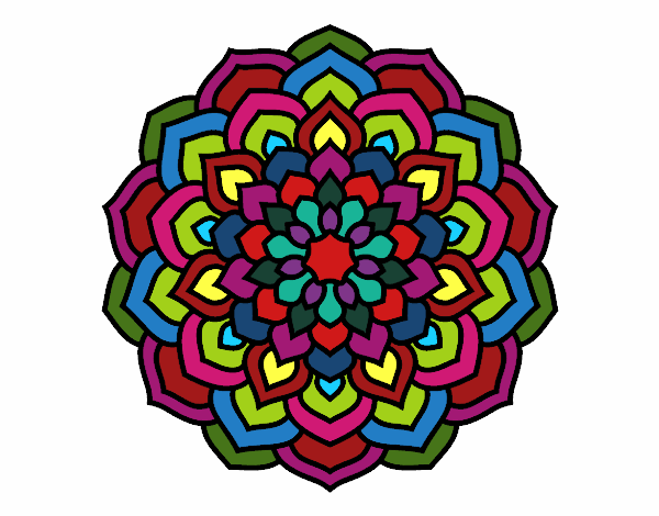 Desenho Mandala pétalas de flores pintado por MARGA