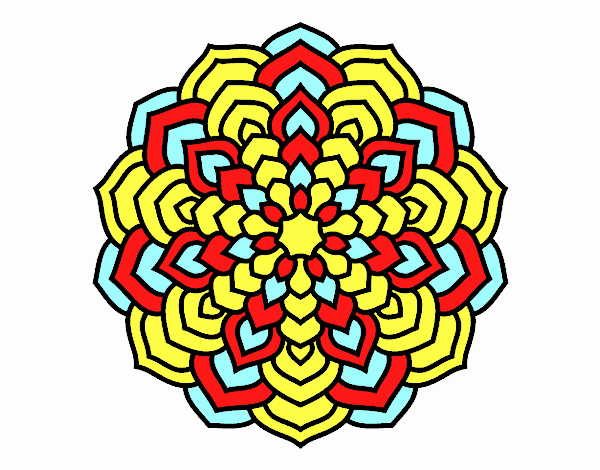 Desenho Mandala pétalas de flores pintado por talles 
