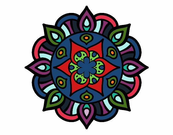 Desenho Mandala vida vegetal pintado por MARGA
