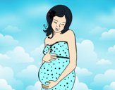 Desenho Mulher gravida feliz pintado por VivianM