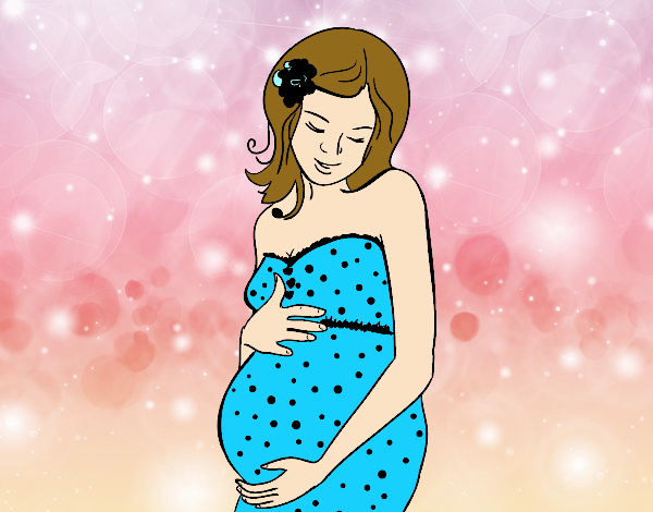Desenho Mulher gravida feliz pintado por jessica99