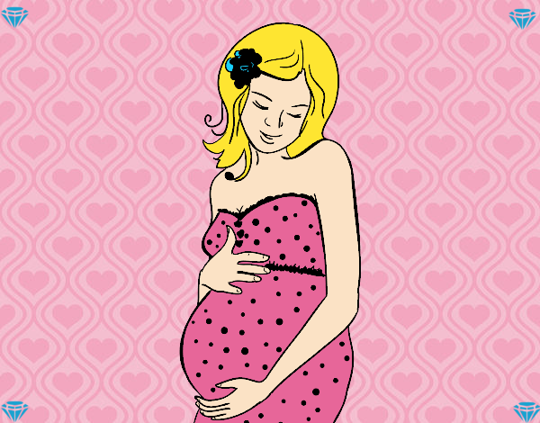 Desenho Mulher gravida feliz pintado por jessica99