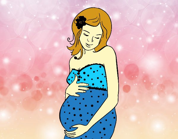 Desenho Mulher gravida feliz pintado por marilurdes