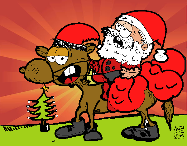 Papa Noel em um cavalo