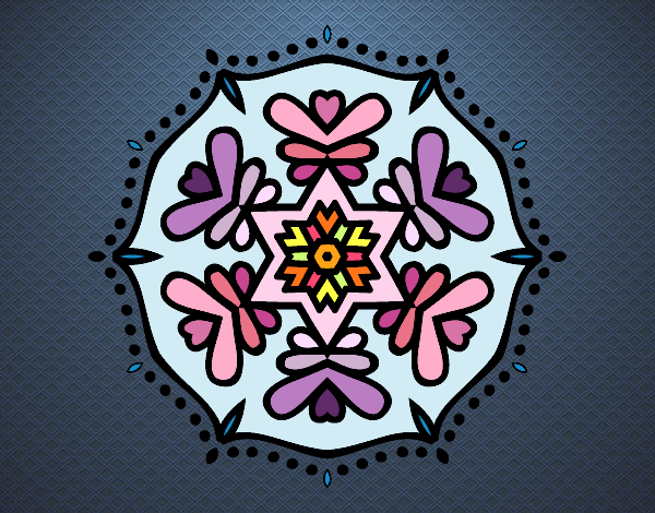 Desenho Mandala simétrica pintado por Lemaro