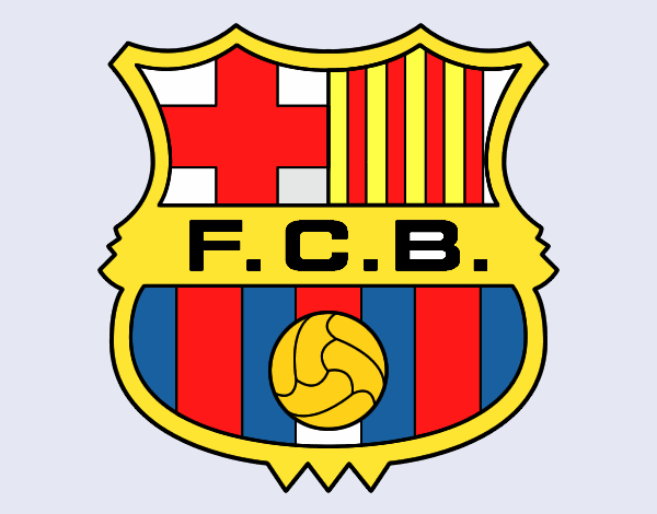 Desenho Emblema do F.C. Barcelona pintado por aoxa