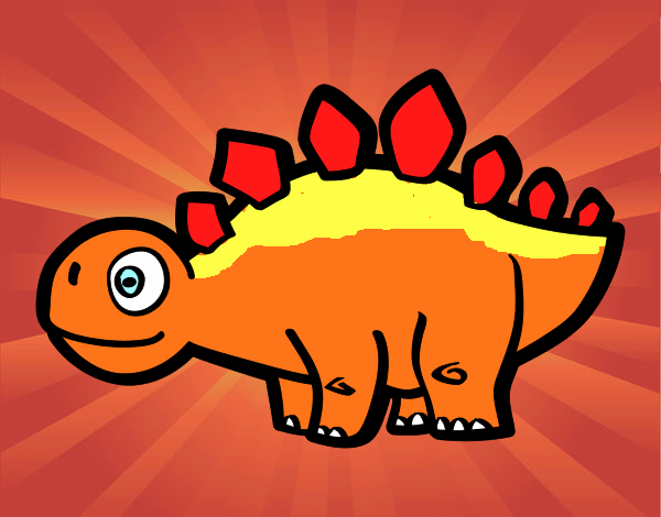 Desenho Estegossauro jovem pintado por jungel 