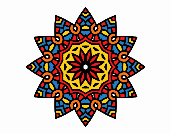 Desenho Mandala estrela floral pintado por Dhayanna