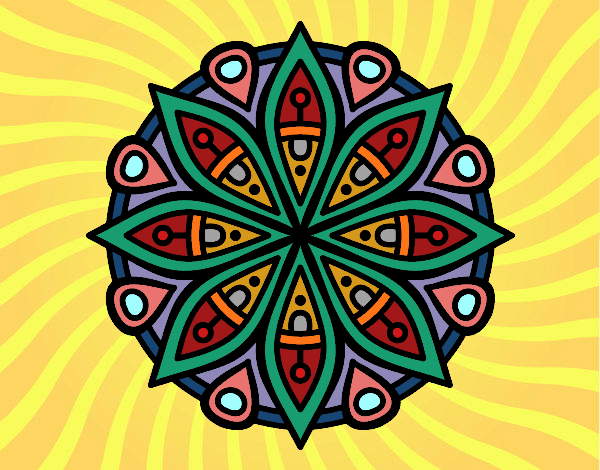 Desenho Mandala para a concentração pintado por bruninhabr